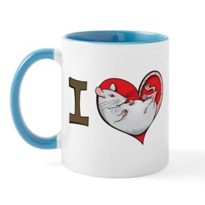 cafepress i heart rats (albino and hooded) mug ceramic coffee mug, tea cup 11 oz
