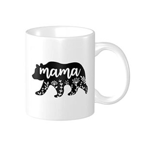 wisedeal mama coffee mug, funny mama bear christmas birthday gifts coffee tea cup for mom aunt mother women wife unique fun present for her mother’s day 11oz ceramic white