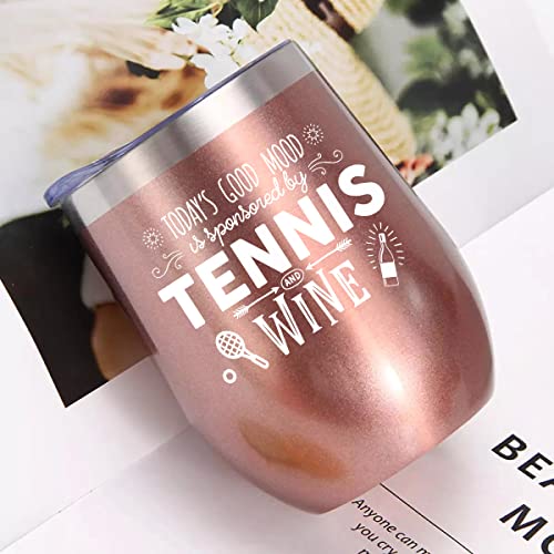 Tennis Gifts, Tennis Gifts Women/Men, Tennis Gift Unique, Gifts for A Tennis Lover, Tennis Gifts for Girls, Tennis Gifts for Women Funny, Funny Tennis Player Themed Wine Tumbler Gifts 12oz