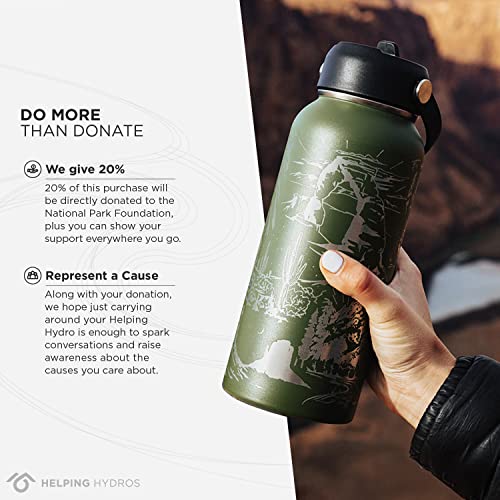 Helping Hydros National Parks Water Bottle | 32 oz Engraved Stainless Steel Vaccuum Sealed