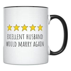younique designs wedding anniversary mug for him, 11 ounces, husband mug, i love you cup for him, just because mug for him, groom coffee mug, honeymoon coffee cup (black handle)