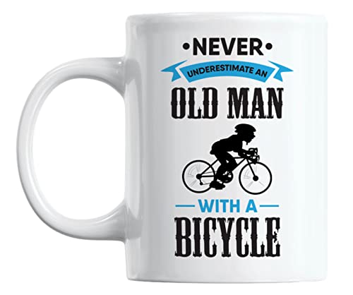 Never Underestimate an Old Man with a Bicycle Coffee & Tea Mug (11oz)