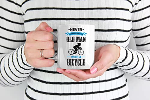 Never Underestimate an Old Man with a Bicycle Coffee & Tea Mug (11oz)