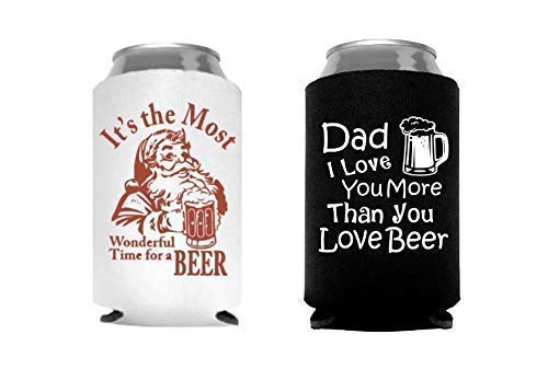 Funny Christmas Stocking Stuffer for Dad Husband Men Santa Beer Lover Gift - Set of 2