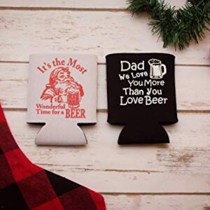 Funny Christmas Stocking Stuffer for Dad Husband Men Santa Beer Lover Gift - Set of 2