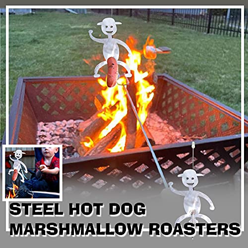 Monoc, Steel Hot DogMarshmallow Roasters - Funny Women Men Shaped Stainless Steel Camp Fire Roasting Stick - Funny Metal Craft Skewer Stick - Barbecue Forks for Bonfire Campfire and Grill (C)