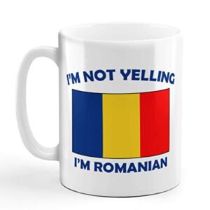 i’m not yelling i am romanian romania romanians ceramic coffee tea mug cup holiday christmas hanukkah gift for men & women
