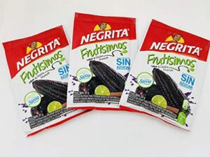 chicha morada negrita with stevia 35 gr,3 pack 2 liters each pack.made in peru.