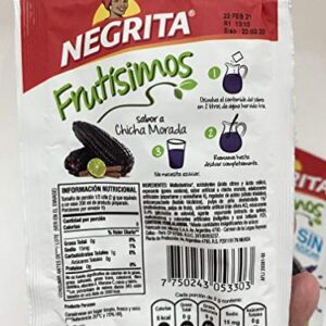 Chicha Morada Negrita with Stevia 35 gr,3 pack 2 liters each pack.Made in Peru.