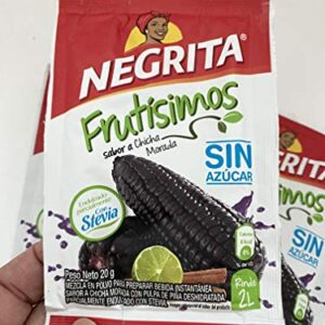 Chicha Morada Negrita with Stevia 35 gr,3 pack 2 liters each pack.Made in Peru.