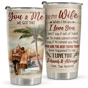 pawfect house vintage iced coffee tumbler 20oz wife gifts – we got this – anniversary birthday gifts for wife & gifts – mothers day gifts for wife from husband valentine gifts for women