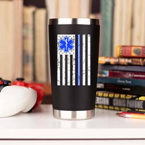EMT Gifts Paramedic Mug | 20 Ounce Stainless Steel Travel Tumbler Cup w Lid and Straws | for Men Women Nurse EMS Ambulance Stuff