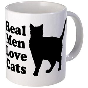 cafepress real men love cats ceramic coffee mug, tea cup 11 oz