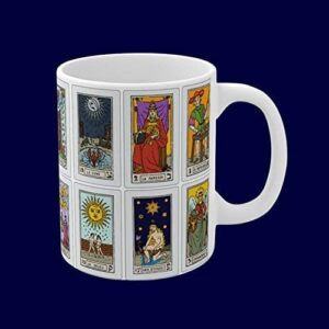 tarot cards mugs, witchy mug, goth cup, colorful coffee mug, fortune teller mug, psychic mug, spiritual cups, mystical gifts, divination skitongift mug 15oz