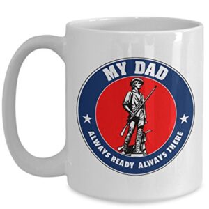 Dad Mug - Always Ready Always There - Large Father Coffee Cup- Birthday Anniversary Christmas Gift Stocking Stuffer - Ideal for Dad Husband Brother Uncle Soon-to-be Dad Co-worker Men