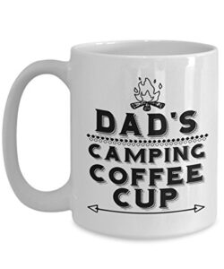camper dad mug – dad’s camping – large father coffee cup – birthday anniversary christmas gift stocking stuffer – camper dad husband brother uncle soon-to-be dad co-worker men