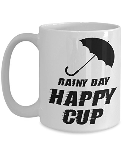 Rainy Mug - Rainy Day Happy Cup - Large Rainy Coffee Cup - Birthday Anniversary Christmas Gift Stocking Stuffer- Rainy Lover Husband Wife Boyfriend Girlfriend Friend Co-worker Men Women