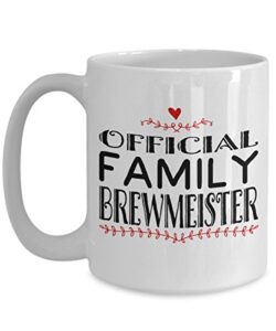 brewmeister mug – official family beekeeper – large beekeeper coffee cup – birthday anniversary christmas gift stocking stuffer- brewmeister husband wife mom dad brother sister relatives men women