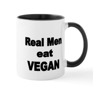 cafepress real men eat vegan 2 mugs ceramic coffee mug, tea cup 11 oz