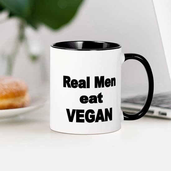 CafePress Real Men Eat Vegan 2 Mugs Ceramic Coffee Mug, Tea Cup 11 oz