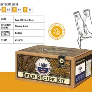 Craft a Brew - Beer Recipe Kit - Light Lager - Home Brewing Ingredient Refill - Beer Making Supplies - Includes Hops, Yeast, Malts, Extracts - 5 Gallons