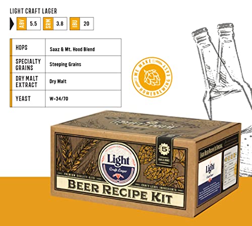 Craft a Brew - Beer Recipe Kit - Light Lager - Home Brewing Ingredient Refill - Beer Making Supplies - Includes Hops, Yeast, Malts, Extracts - 5 Gallons