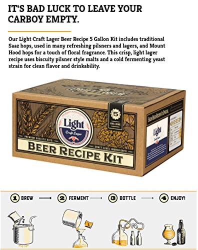 Craft a Brew - Beer Recipe Kit - Light Lager - Home Brewing Ingredient Refill - Beer Making Supplies - Includes Hops, Yeast, Malts, Extracts - 5 Gallons