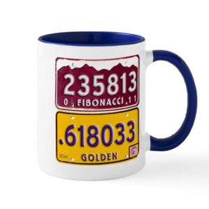 cafepress fibonacci & golden mean mug ceramic coffee mug, tea cup 11 oz
