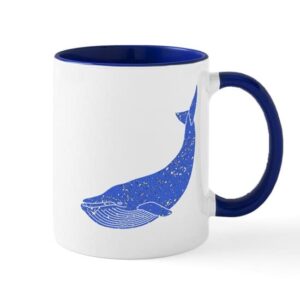 cafepress distressed blue blue whale mugs ceramic coffee mug, tea cup 11 oz