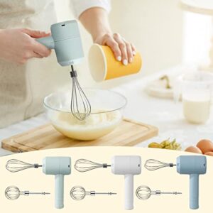 qiusge hand mixer electric eggs beater garlic chopper, household small semi-automatic cordless electric blender for kitchen cooking baking cake egg cream yeast dough (mint green)