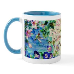 cafepress hummingbird_stained_glass_14 6_framed p mug ceramic coffee mug, tea cup 11 oz
