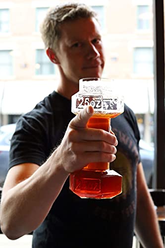 Gemsho Glass Set of 2, Dumbbell Beer Glasses | Funny Beer Mug | Beer Mugs For Men | Funny Beer Glasses | Beer Glasses Funny | Cool Beer Glasses | Giant Beer Glass
