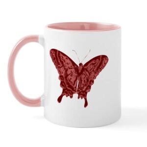 cafepress red butterfly mug ceramic coffee mug, tea cup 11 oz
