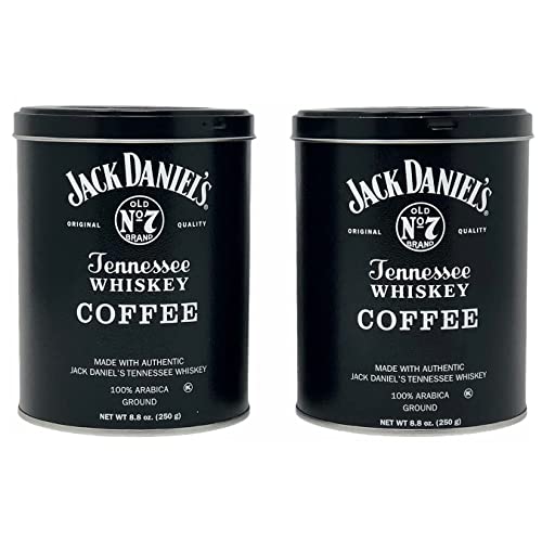 Jack Daniels Coffee (Pack of 2) 8.8oz each bundled with a complimentary measuring spoon 100% Arabica Medium Roast Ground Gourmet Coffee Kosher