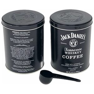 Jack Daniels Coffee (Pack of 2) 8.8oz each bundled with a complimentary measuring spoon 100% Arabica Medium Roast Ground Gourmet Coffee Kosher