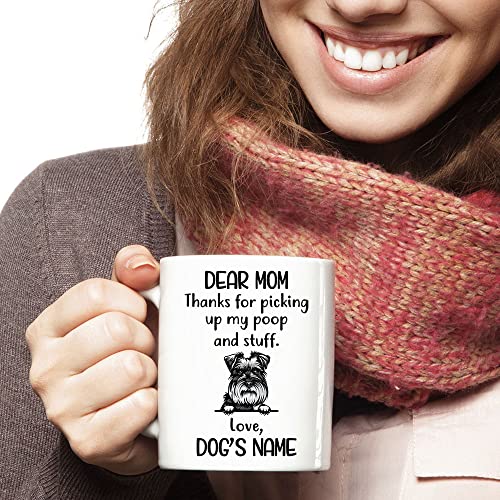 Personalized Miniature Schnauzer Coffee Mug, Schnauzer Custom Dog Name, Customized Gifts For Dog Mom, Mother's Day, Birthday Halloween Xmas Thanksgiving Gift For Dog Lovers Mugs