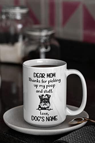 Personalized Miniature Schnauzer Coffee Mug, Schnauzer Custom Dog Name, Customized Gifts For Dog Mom, Mother's Day, Birthday Halloween Xmas Thanksgiving Gift For Dog Lovers Mugs
