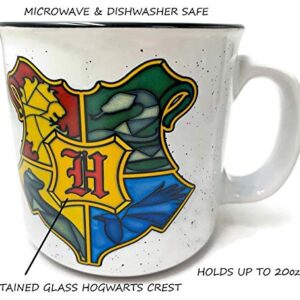 Silver Buffalo Harry Potter Hogwarts Crest Camper Ceramic Mug, 20 Ounces