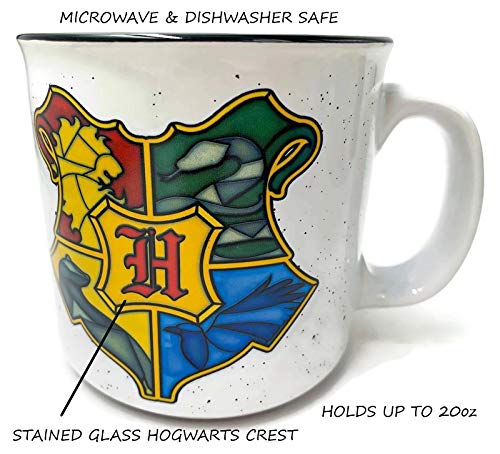 Silver Buffalo Harry Potter Hogwarts Crest Camper Ceramic Mug, 20 Ounces