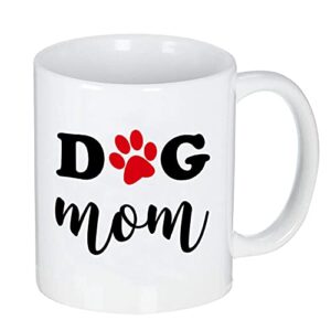 lozache dog mom gifts for women, 11oz best dog mom ever coffee mug cup dog lovers gift for mom, fur mama, wife, mother, sister, aunt, her, or friends (dog)