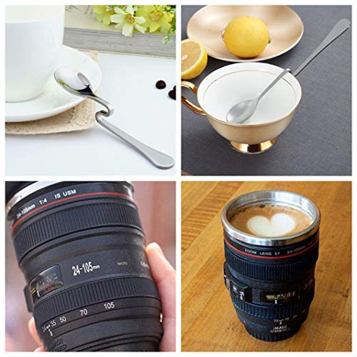 Chasing Y Camera Lens Coffee Mug,Vacuum Insulated Lens Coffee Mug with Spoon,Stainless Steel Travel Tumbler Cup,Photographer Camera Mug Coffee Thermos for Men, Women