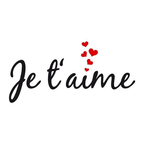 CafePress Je T'aime, French Word Art With Red Hearts Mug Ceramic Coffee Mug, Tea Cup 11 oz