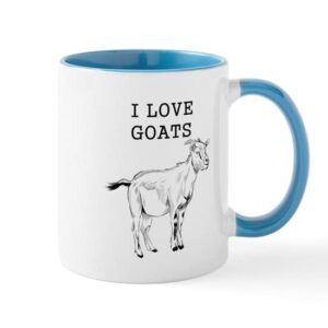 cafepress i love goats mugs ceramic coffee mug, tea cup 11 oz
