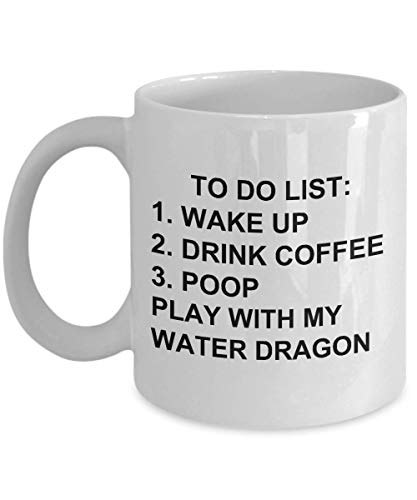 Water Dragon Mug for Animal Lovers To Do List Funny Coffee Mug Tea Cup Gag Mug for Men Women