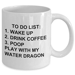 Water Dragon Mug for Animal Lovers To Do List Funny Coffee Mug Tea Cup Gag Mug for Men Women