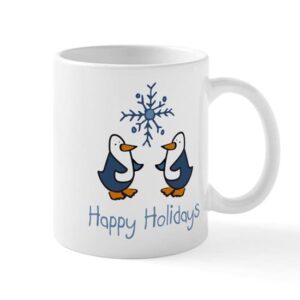 cafepress holiday penguins mug ceramic coffee mug, tea cup 11 oz
