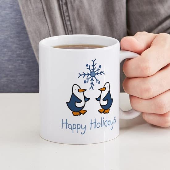 CafePress Holiday Penguins Mug Ceramic Coffee Mug, Tea Cup 11 oz