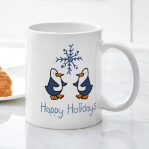 CafePress Holiday Penguins Mug Ceramic Coffee Mug, Tea Cup 11 oz