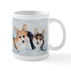 cafepress corgi snow dogs mug ceramic coffee mug, tea cup 11 oz