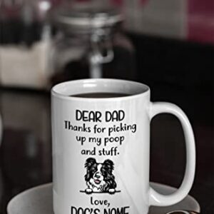 Personalized Border Collie Coffee Mug, Custom Dog Name, Customized Gifts For Dog Dad, Father's Day, Birthday Halloween Xmas Thanksgiving Gift For Dog Lovers, Thanks For Picking Up My Stuff Mugs